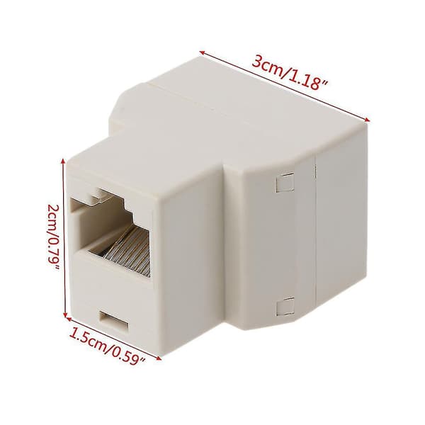 2 stk. RJ45 Cat5 Cat5e Netværk Ethernet 1 til 2 Connector Adapter Ft