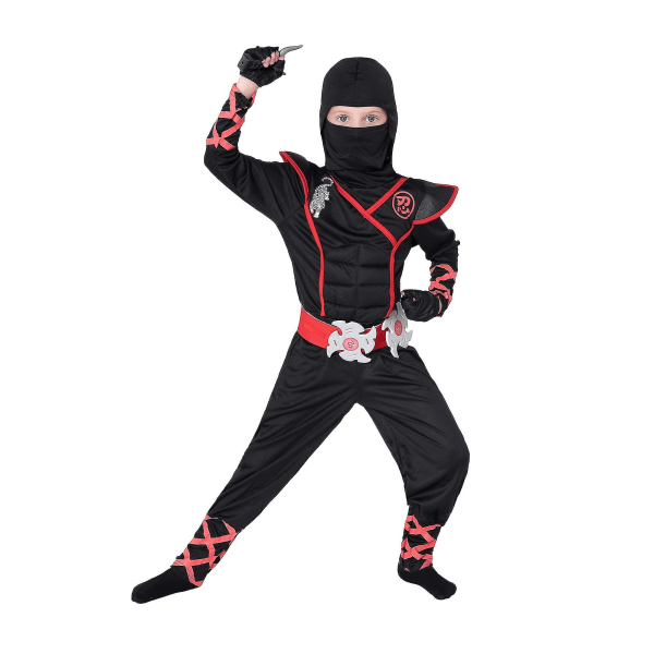 Spooktacular Creations Ninja-asu Lapsille, Musta Ninja-asu, Deluxe Ninja-asu Pojille Halloween Ninja-asu Pukeutuminen 8-10years old