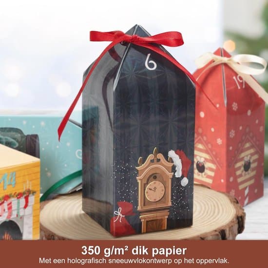 DIY Adventskalender 2025 - 25 nummererte esker & hus | Fyll selv | Julegave til barn, jenter & gutter