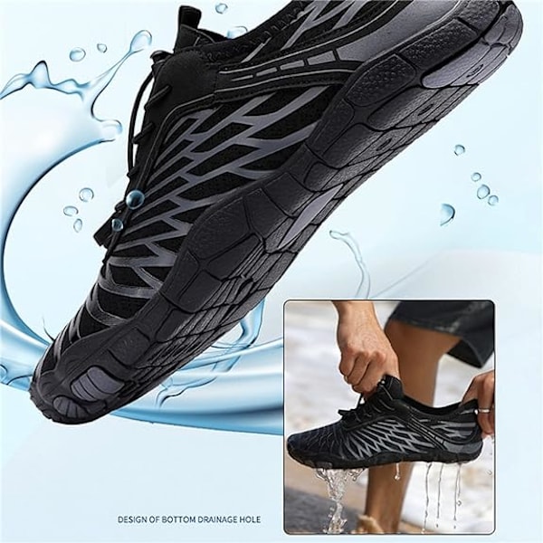 Lorax Pro Barefoot Sko til Mænd og Kvinder Vandresko Anti-Slip Ride Strand Sko Sort Sort Sort Black 44