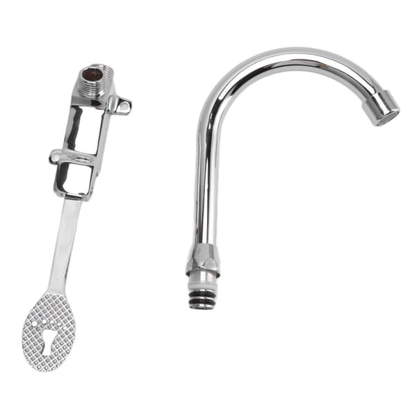 Fotpedal Kran Set Rostfritt Stål Handsfree Silver KLB