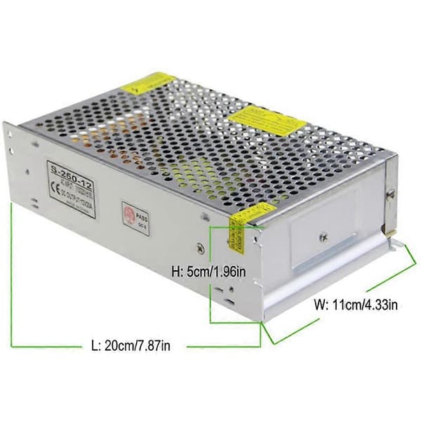 DC 12V 20A 240W Strømforsyningstransformator Switch AC 110V / 220V til DC 12V 20Amp Switching Adapter Co As Shown
