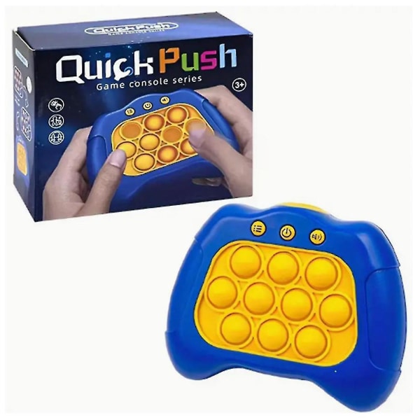 Pop It Dekompression Banbrytande pusselkonsol Stress relief Fidget Toy Quick Push Bubble Spelkonsol Presenter för barn Blue