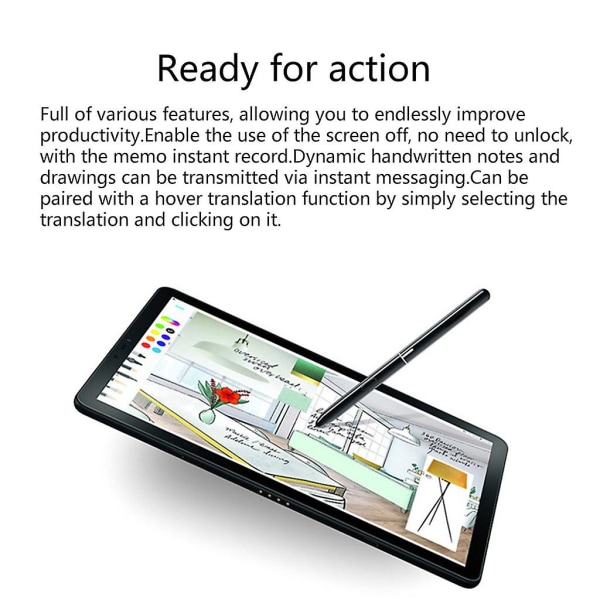 Aktiv pekstift för S4 P200 P205 T825c T835c T820 T830 Tablet Bok Kapacitiv Pekskärm Penna White