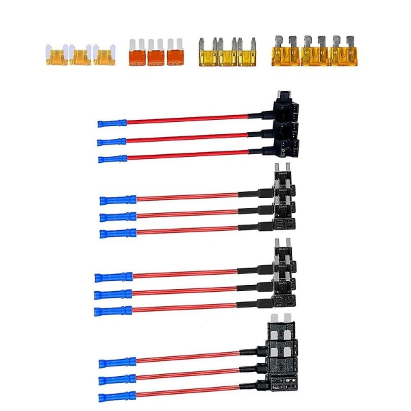 4 Tyypin 12V Add-a-Circuit-sovitin ja sulakepaketti, sulakeliitäntäsulakepidike Micro2 Mini ATS:llä matalaprofiililla