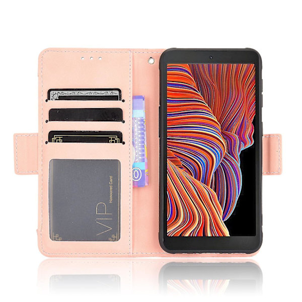 Etui til Samsung Galaxy Xcover 5 Cover Justerbar Aftagelig Kortlomme Magnetisk Lukning Læderpung Ca Pink