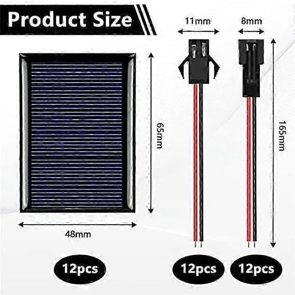 Mini solcellepanelpakke med 12 celler for DIY, vitenskapsprosjekter og batterilader As shown