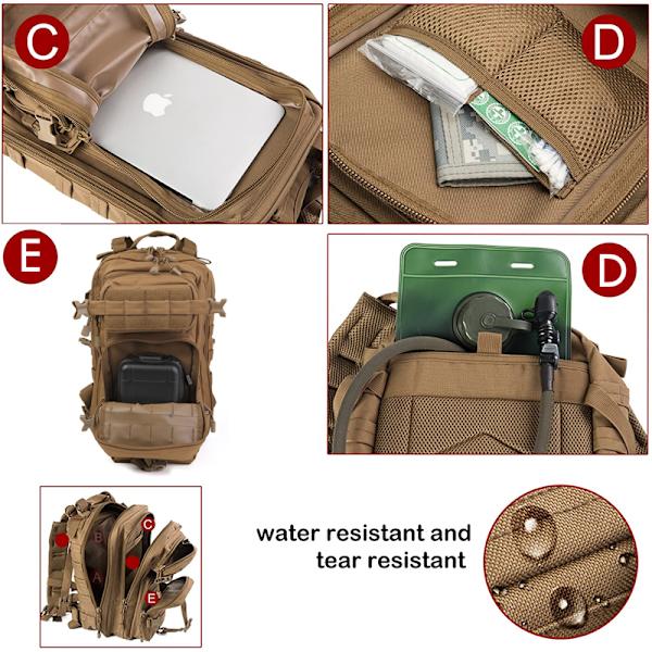 30L Military Tactical Backpack - MOLLE Assault Pack for Camping & Hiking[JUN] Multicam