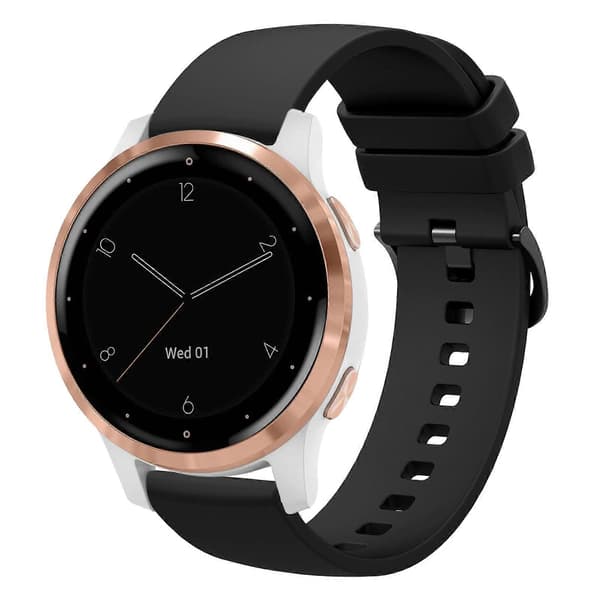Silikoninen kellon ranneke Garmin Vivoactive 4S -kellolle Black