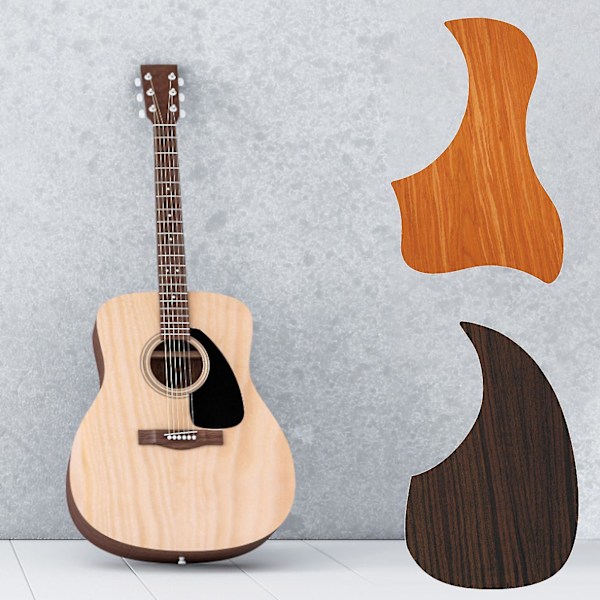 Farfi Gitarr Pickguard Självhäftande Repskydd Ersättning Valnöt Träkorn Vattenformad Folk Gitarr Skydd Repskydd För Gitarrist A