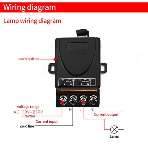 Ac 220v 30a 1ch 433mhz Trådlös Fjärrkontroll Switch Rf Relay Receiver + On/Off Sändare För El