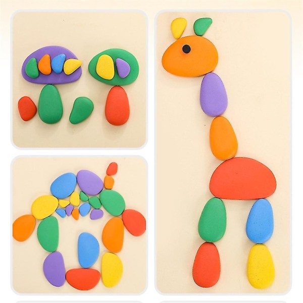 Rainbow Pebbles Stones Formade pusselleksaker för barn Tidiga pedagogiska leksaker