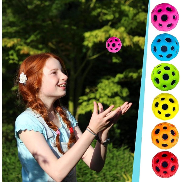 Rymdbollar Extrem hög studsande boll & popljud Meteorrymdbollleksak,gummistudsboll Sensorisk boll,sportträningsboll för lek inomhus utomhus, 6 Colors