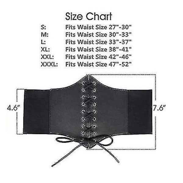 Elastisk kostyme for kvinner i midjebelte med snøring knyttet Waspie korsettbelter for kvinner brown 2XL