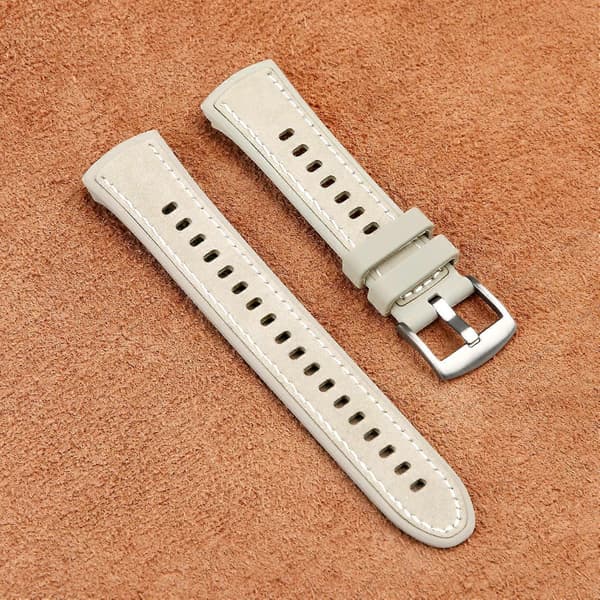 Urrem i silikone hybridlæder White Compatible with Huawei Watch 5 42mm