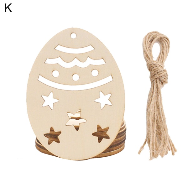 Sæt påske hængende vedhæng Praktisk fint håndværk Træ Bunny Egg Kylling DIY Ornament til Festival K