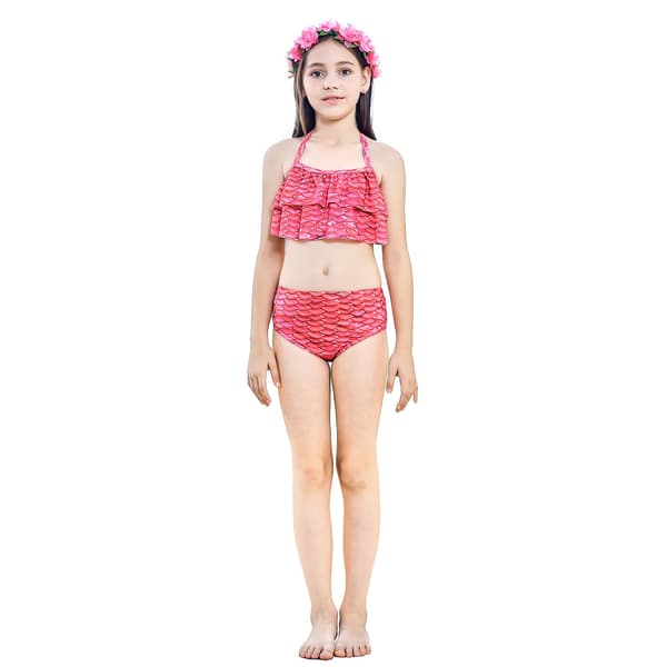 3-delat set flicka sjöjungfru svans bikini badkläder set STYLE 4 STYLE 4 120cm