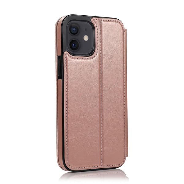 iPhone 12 Mini Etui Læder Wallet Flip Telefon Etui Pink iPhone 12 Mini