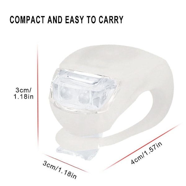 6-pak LED silikone cykellys for og bag - cykelklemme