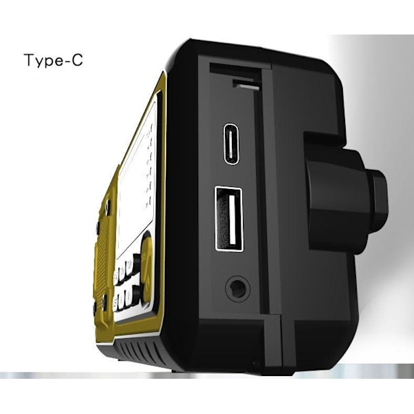 Veva radio med 4000mAh Powerbank, LCD-skärm, solceller, ficklampa - WELLNGS