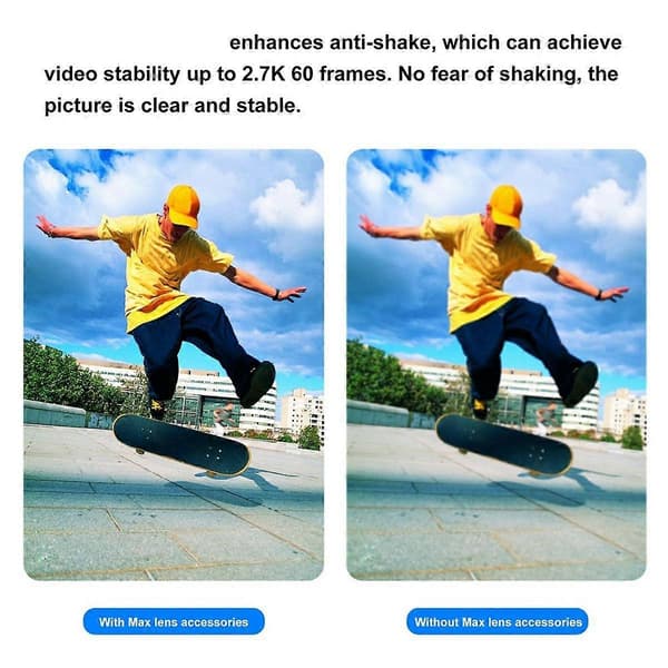 Max Lens Mod vidvinkelobjektiv til Hero11 Black / HERO10 Black / HERO9 Black (Sort)