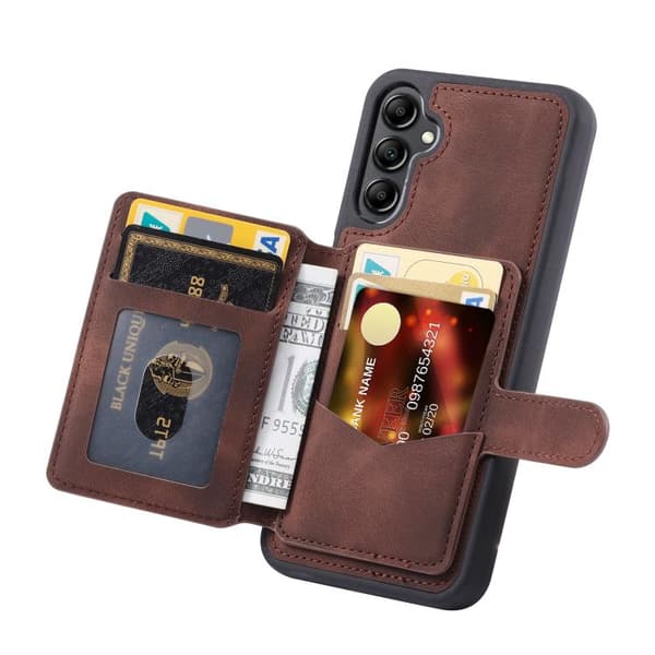 Samsung Galaxy S26+ / S26 Plus 5G Deksel med RFID-beskyttelse Kortholder Kaffe