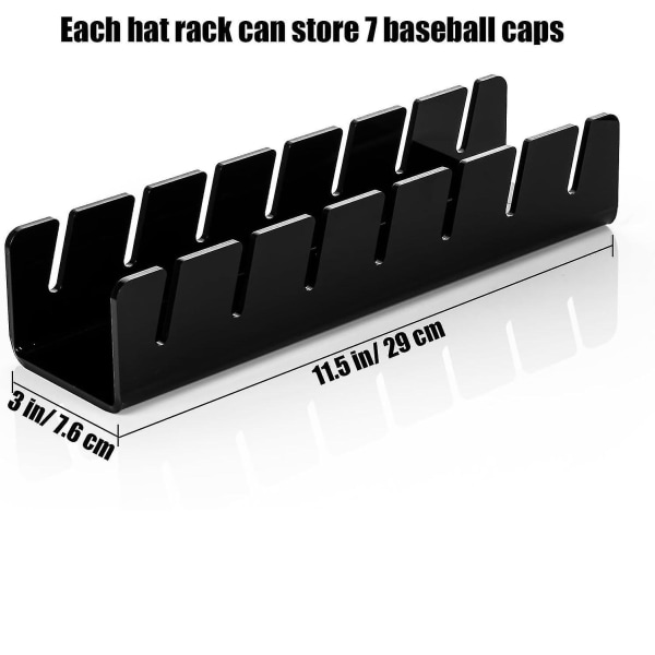 Hattställ för Baseballkepsar - Display och Organiserare - 2 st, Ingen Installation Akryl Hattställ för Baseballkepsar för Sovrum, Garderob, Byrå