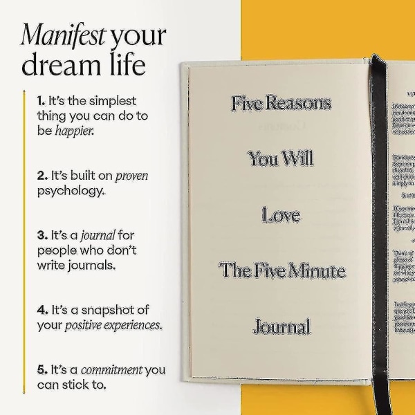 Intelligent forandring: The Five Minute Journal - Daily For Happiness, Mindfulness, And Reflection - Udateret Life Planner