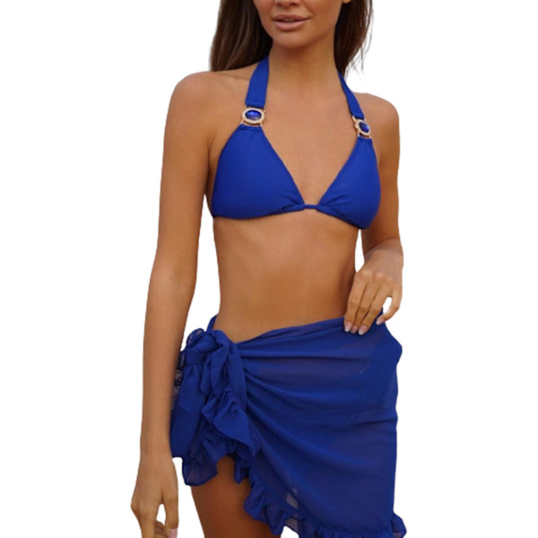 Ohut Verkko Mini Rypytetty Häärimekko Naisille Peite Tassel Mekko Bikini Uimapuvuhäärimekko Naisille Uimapuvut Ranta-asu Kääre Blue