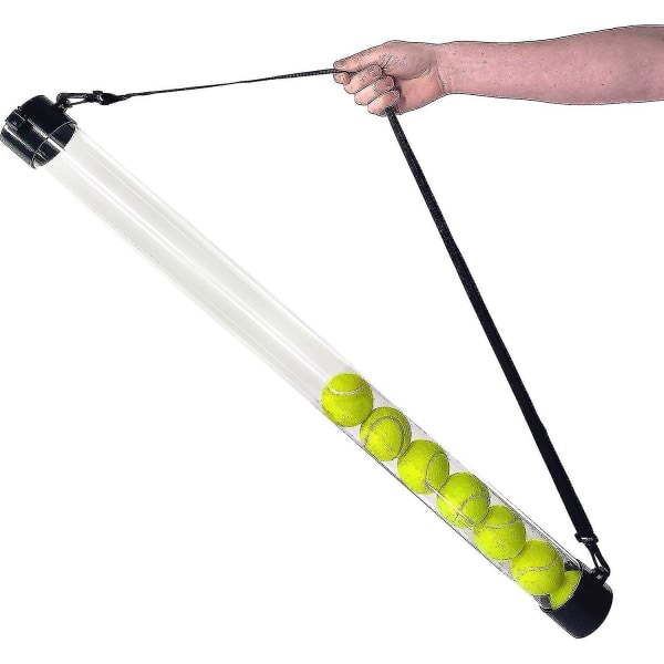 Tennisballplukker, pickleballballplukker, for 15 baller, enkel ballsamler, lett å dispensere, slitesterk, lett, lett å bære med skulderstropp