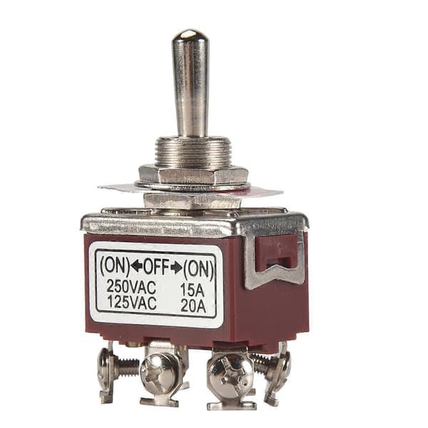 AC 250V/15A 125V/20A 3-posisjons DPDT Momentan Vippebryter