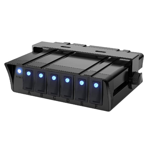 6-veis bryter 40A 12V Bryterpanel for bil og båt
