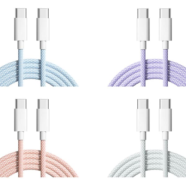 60W 6A USB Typ C till Typ C Kabel Datalina För Iphone 15 16 Samsung Xiaomi Snabbladdning USB C till C Kabel Typ C Data Laddare Blå Blue 2m