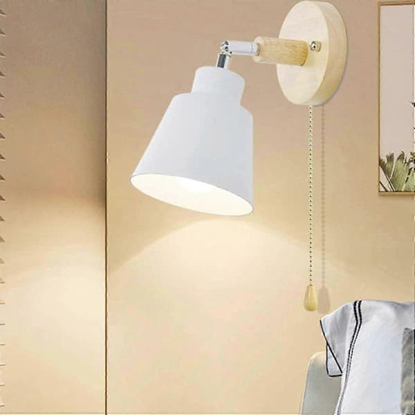 Vegglamper med trekkbryter E27 trekkbryter soverom White