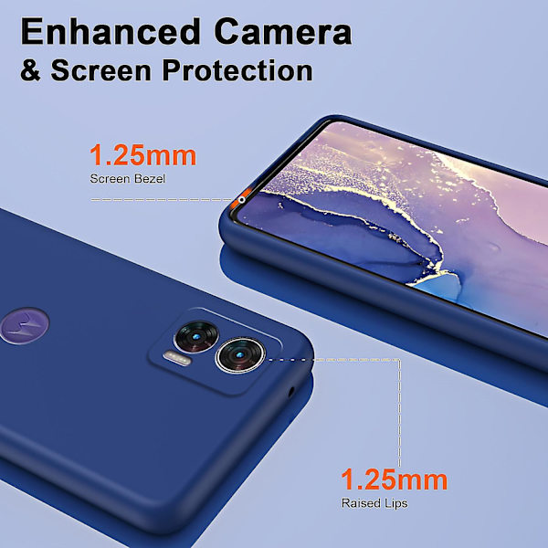TPU-fodral för Motorola Edge 30 Neo 5G med mjuk foder, 2,2 mm stötskyddande telefonfodral Blue