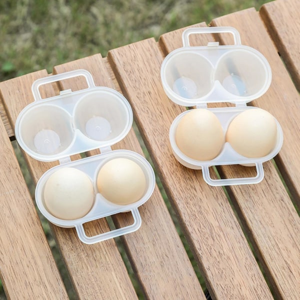 Kannettava munalaatikko kahvalla Iskunkestävä pudotuksenkestävä 2 ristikkoa erityinen munasäiliö muovinen munatarjotin Päivittäiseen käyttöön Qinghai