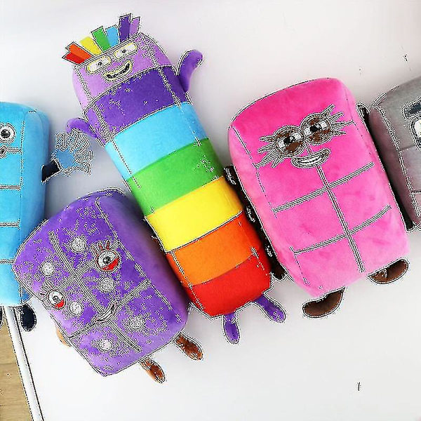 1 st/set Numberblocks plyschleksaker pedagogiska stoppade nummerblockleksaker tecknad figur stoppade plyschdjur barn gåva