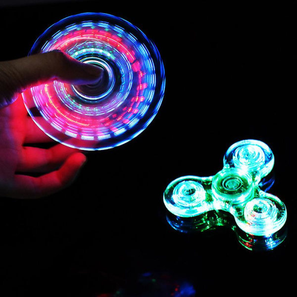 Lysende LED-lys Fidget Spinner Håndtop Spinners Gløder i Mørke Lys EDC Figet Spiner Finger Stressaflastende Legetøj Red