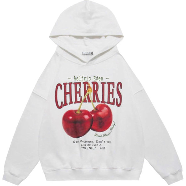 Aelfric Eden Miesten Graafiset Hupparit Vintage Painettu Huppari Pusero Rento Ylisuurinen Katutyyli Hiphop XL white