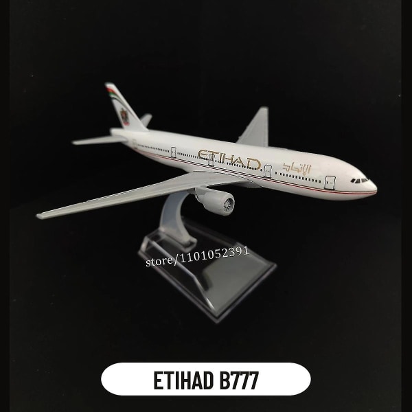 Skala 1:400 Metallflygplan Replika Emirates Airlines A380 B777 Flygplan Diecast modell Flygplan Samlarleksaker för pojkar 128.ETIHAD B777