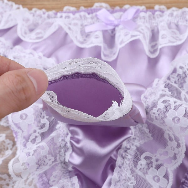 Herre Åpen Front Thong Violet L