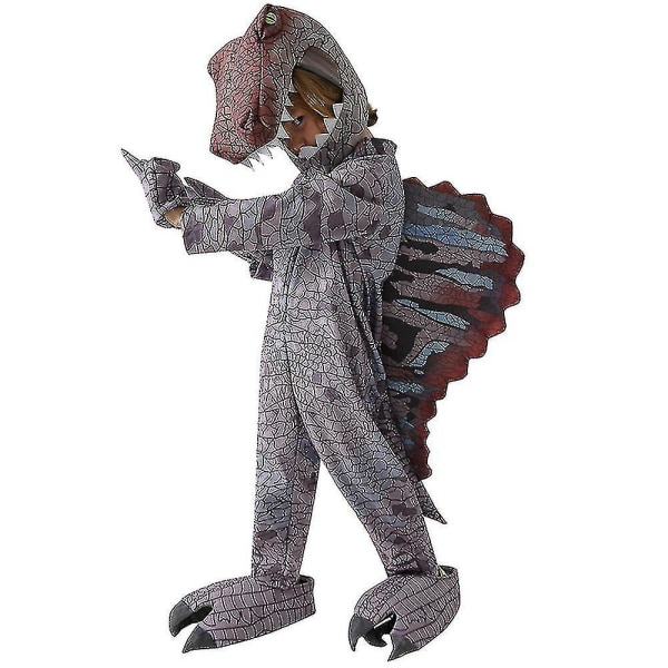 Børne Dinosaur Spinosaurus Jumpsuit Halloween Cosplay Carnival Fest kostume outfit sæt 8-9Years