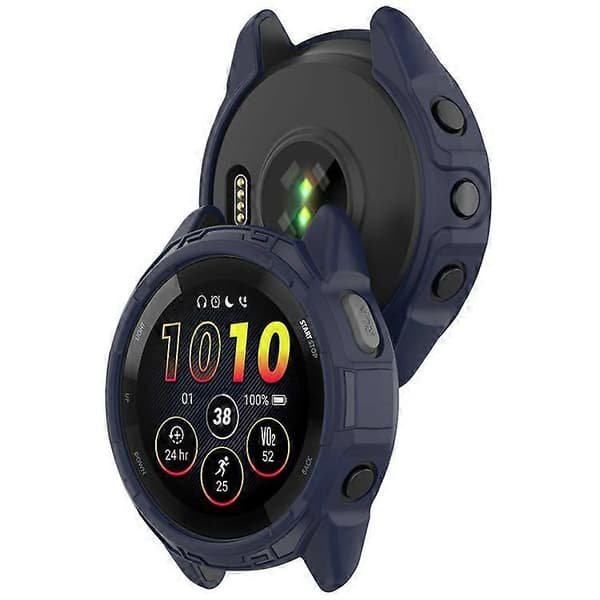 Kompatibel med Garmin Forerunner 265S urkasse Hul rustning Quick Release Blød TPU urcover Blue