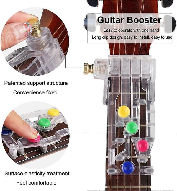 Guitar Buddy Läromedel Gitarr Nybörjarhjälp Ackordkompis Gitarrfäste Gitarrstämmare Gitarrtränare Effektivt Användbart Lärsystem Verktyg Perfekt