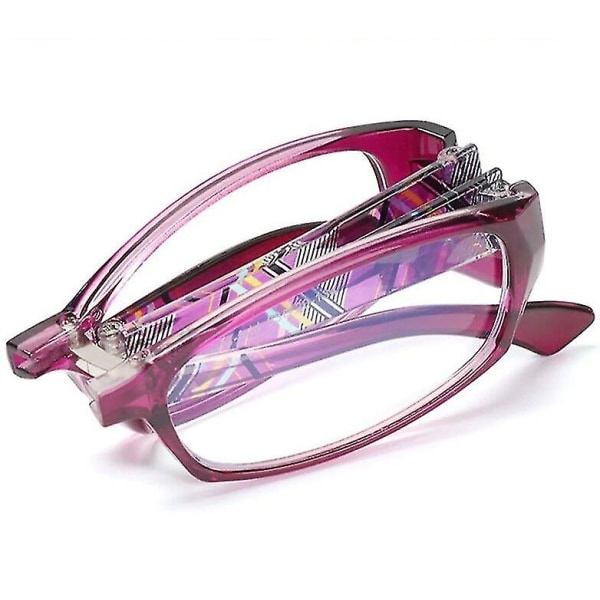 Nye Foldbare Læsebriller Med Etui F-Purple 200