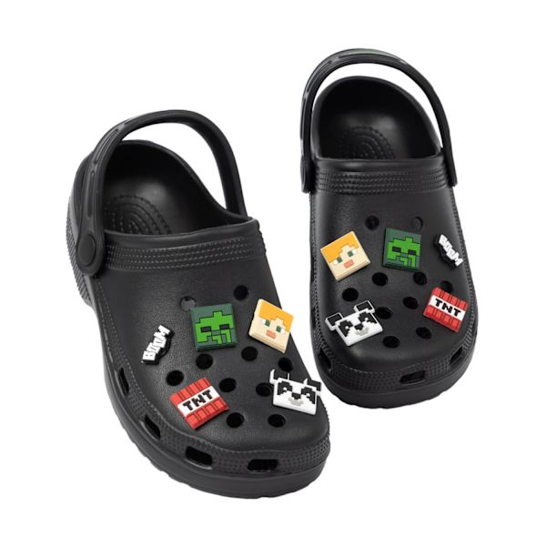 Minecraft Charm Clogs til børn, 3, sort sort Black 3 UK