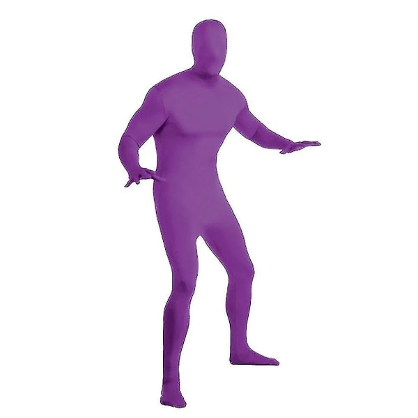 Morph Ensfarvet Børn Voksen Unisex kostume Usynlig bodysuit Zentai-dragt til hele kroppen Purple 140cm