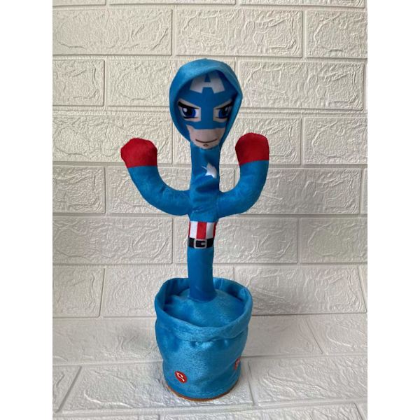 Dansande, pratande och sjungande kaktusleksak Captain America