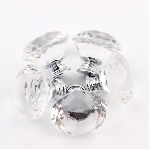 12-pack Kristallglas Skåpsknoppar, Glasdrag
