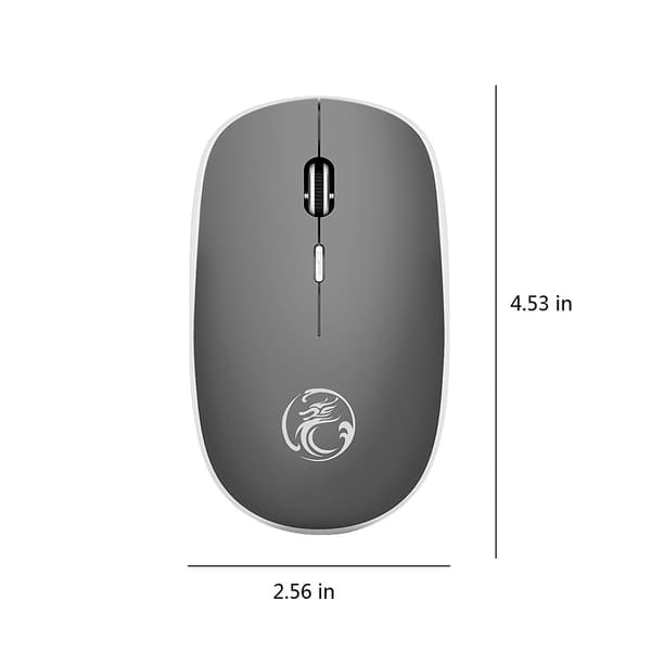 Trådløs mus 2,4g lydløs mus med USB-modtager, bærbar computermus til pc, tablet, bærbar computer med Windows-system Gray